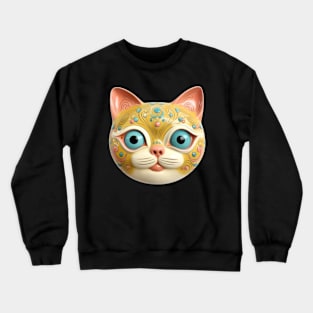 Retro Kitschy Cat Heads Crewneck Sweatshirt